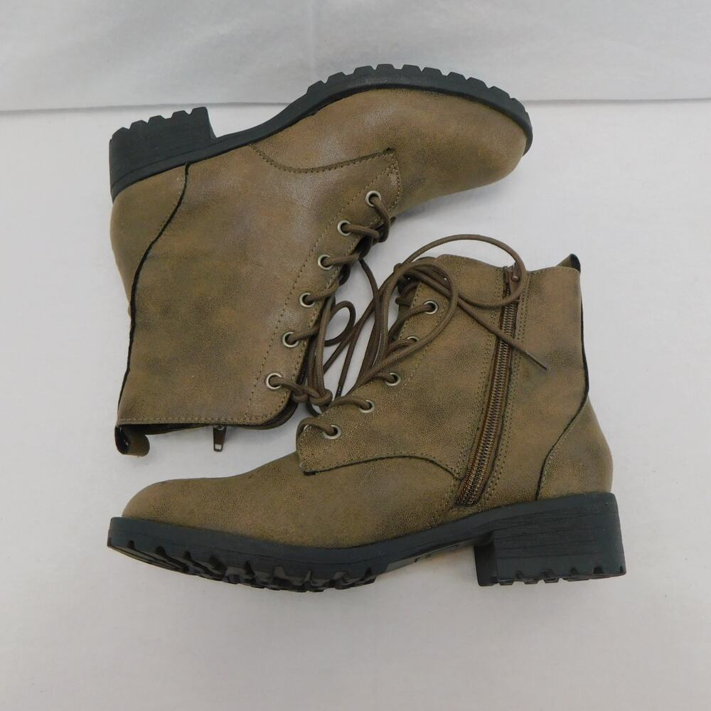 Sun Stone Women's Frankiee Lace-up Zipper Ankle Boots Taupe Size 5 New - Picture 3 of 9